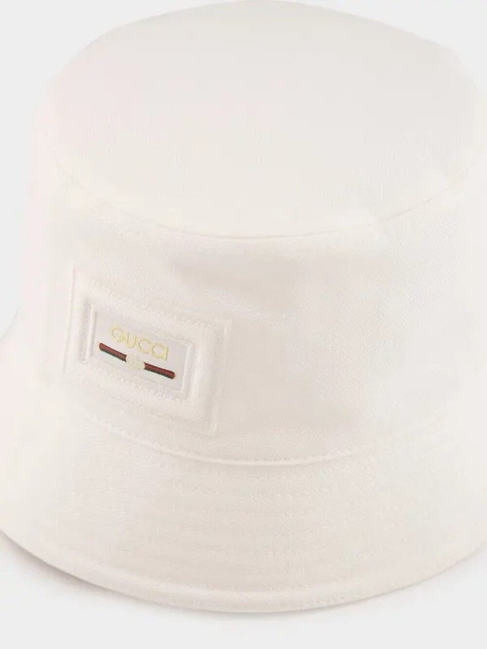 NWT GUCCI CANVAS BUCKET HAT WHITE LOGO Sz S 57 Cm 100% Authentic
